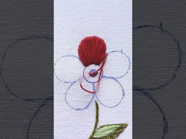 Beautiful Flower Embroidery designs - Satin Stitch Flower #shorts #embroidery #satinstitch