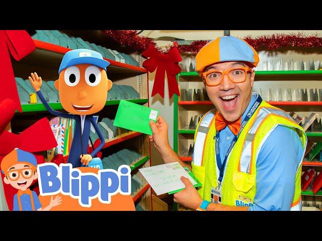 Blippi x Mr. Zip Mail a Holiday Card to Meekah at the USPS Post Office #AD | Holiday Special @Blippi