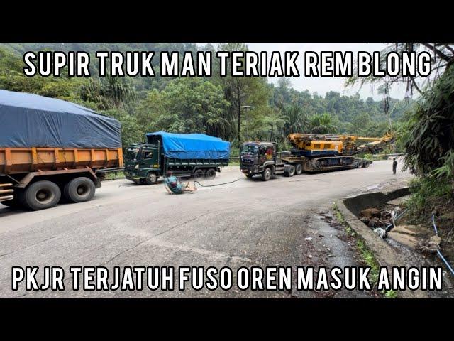 Supir Truk Trailer MAN Teriak Rem Blong, PKJR Terjatuh Truk Penolong Masuk Angin di Sitinjau Lauik