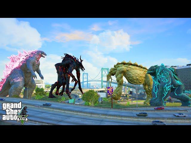 Godzilla 2024 X Cleric MUTO vs Swamp Mammoth x Leather Back - GTA 5 Mods