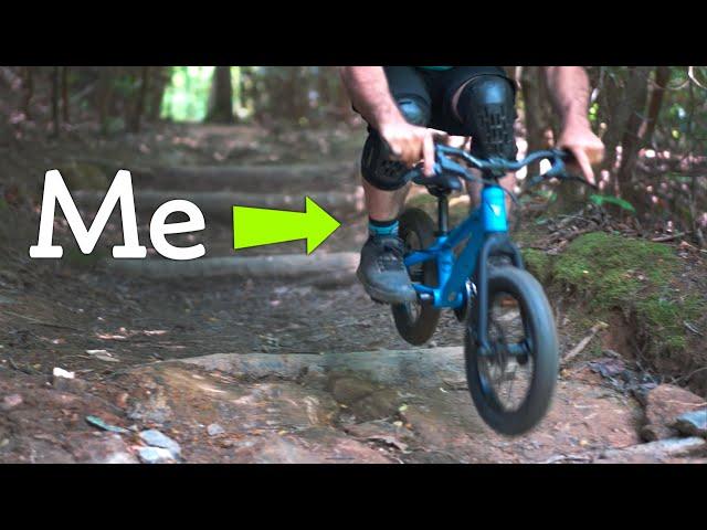 Riding two bikes that don't fit - Tiny Bike Big Bike