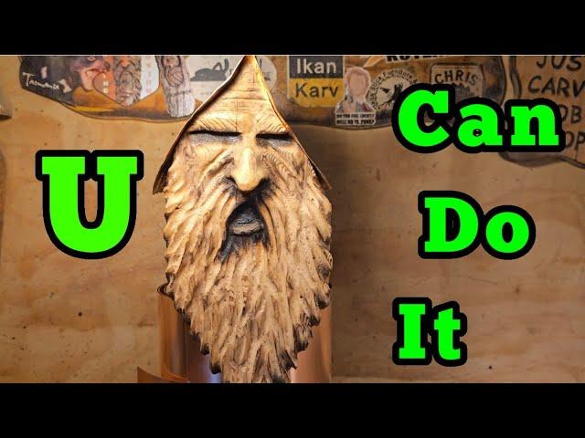How to carve a basic wood spirit bird house with a dremel.