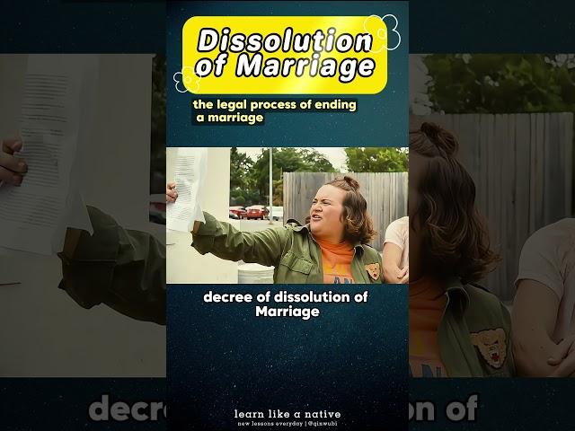 Dissolution of Marriage #learnenglish #vocabulary #englishspeaking