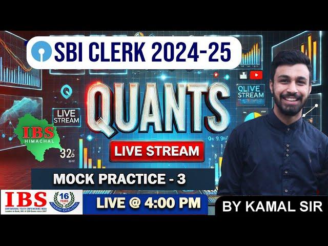 Quants Drill for SBI Clerk 2024-25 MOCK -3  | 45 Days Crash Course for SBI Clerk | SBI #sbiclerk