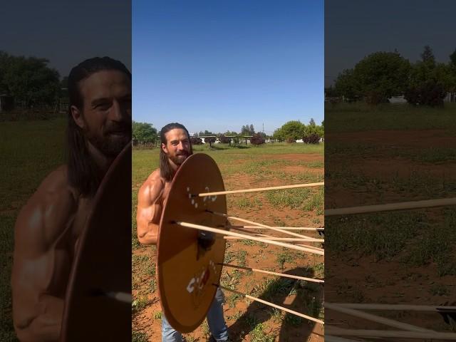 165lb warbow vs Viking shield #archery #viking #nerd #dnd #fantasy #fitness #medieval #rpg #cosplay