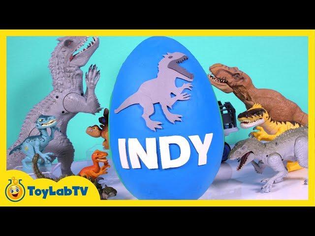 HUGE Jurassic World Play Doh Surprise Egg with Indominus Rex, T-Rex, Surprise Toys & Dino Fossil Kit