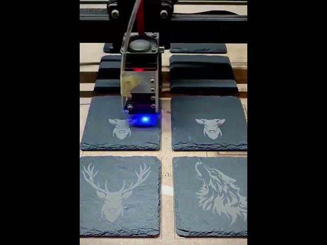Engraving slate coasters #diodelaser #slate #laserengraving #coaster