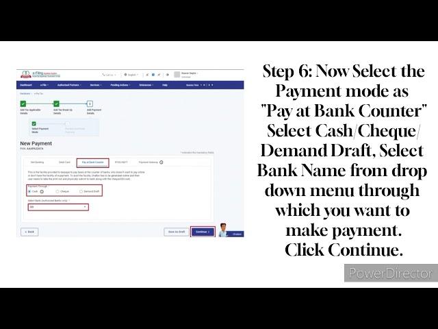 How to Generate Advance Tax Challan using Pay at Bank Counter method