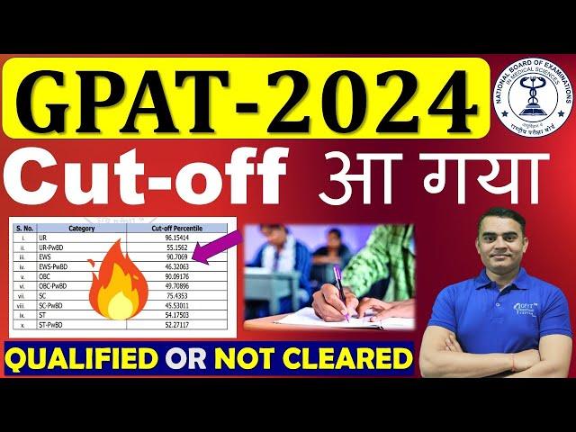 GPAT 2024 FINAL CUT-OFF RELEASED | FINAL SCORE CARD? GPAT RESULT | GPAT 2024 CUTOFF #gpatcutoff2024