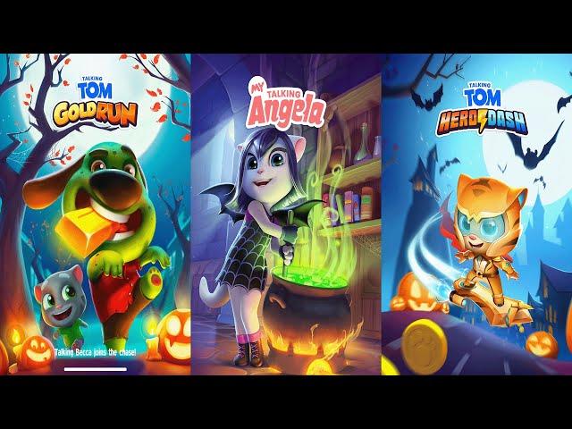 New Updates Talking Tom Gold Run vs Talking Tom Hero Dash and My Talking Angela |Episode 3683 3Games