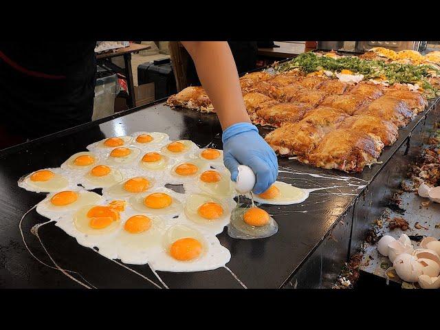 Japanese Style Egg Bacon Pancakes - Japanese Street Food