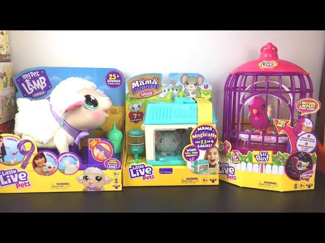 Little Live Pets Lil Mouse Mama Surprise, Snowy Lamb, Lil Bird Electronic Pets Unboxing & Review