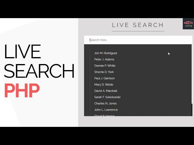 How To Create Live Search Using PHP and Fetch API from MySQL Database | GTCoding