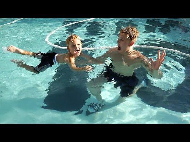 Jake Paul TEACHES Mini Jake Paul HOW TO SWIM!!