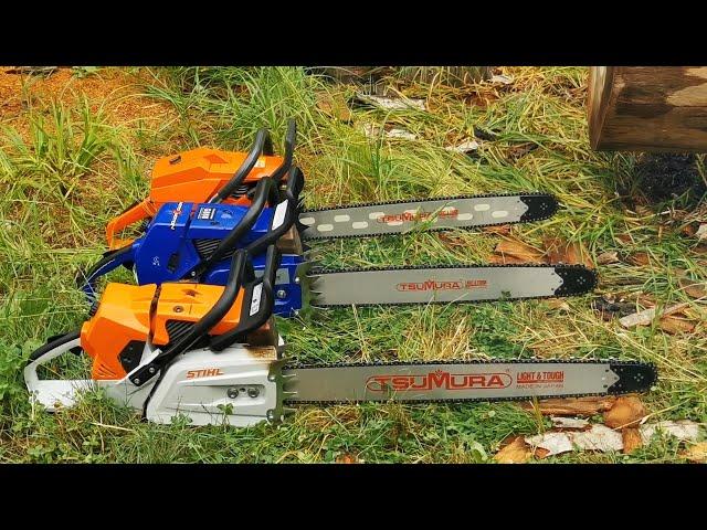 Stihl MS881, Husqvarna 3120xp and Holzfforma G888 - 120cc class big chainsaws !!!