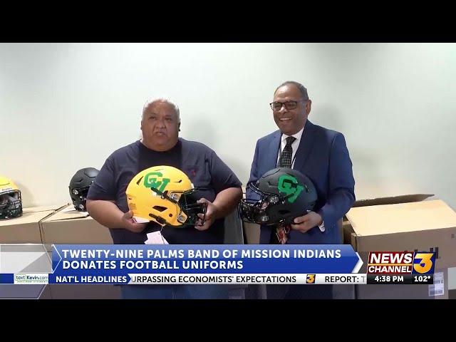 Tweny-Nine Palms Band of Mission Indians donates football uniforms