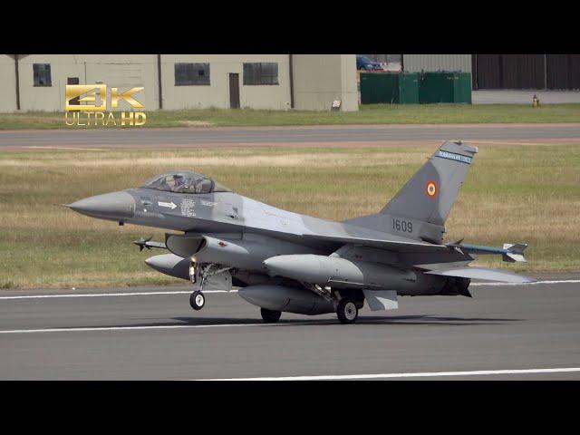 2 Lockheed Martin F-16AM Fighting Falcon Romanian Air Force 1609 1616 arrival RAF Fairford RIAT 2024