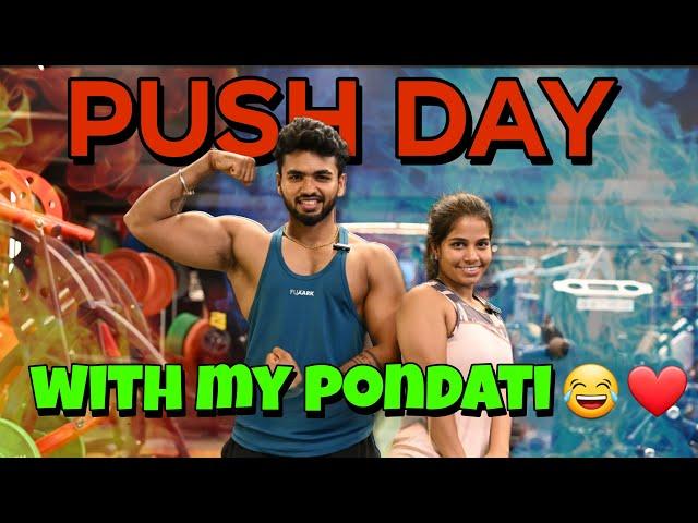 Push Day Vlog with my Pondadi #workout #pushday #couple #couplegoals #workoutmotivation #tamil