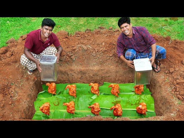 BUCKET CHICKEN | A Whole Chicken Fried Under A Bucket | Village Food Recipe