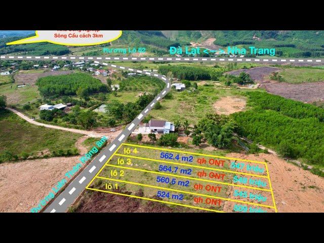 Bán 4 Lô Khánh Phú, Khánh Vĩnh. Hơn 500m QH Thổ Cư. Giá Từ 509 Triệu. Khu Dân Cư Nha Trang 30km