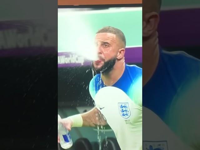 Kyle Walker does his best Triple H impression