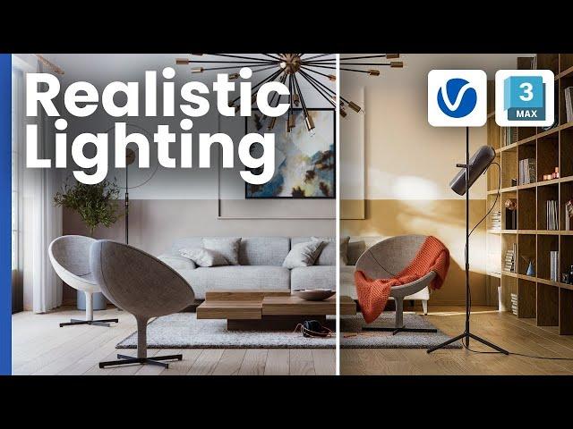 Realistic interior day lighting with V-Ray for 3ds Max