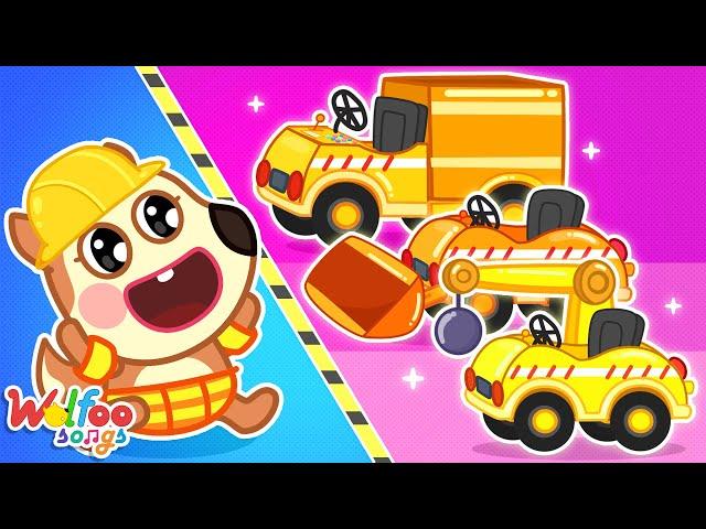 Siblings Play with Construction Vehicles Toys  Compilation  Wolfoo Nursery Rhymes & Kids Songs