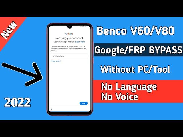 Benco V60/V80 FRP BYPASS 2022 Without Computer | Reset Google Account Lock No Language Change