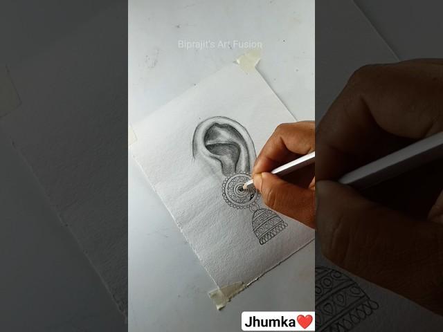 Jhumka Drawing ️ #shorts #art #viral