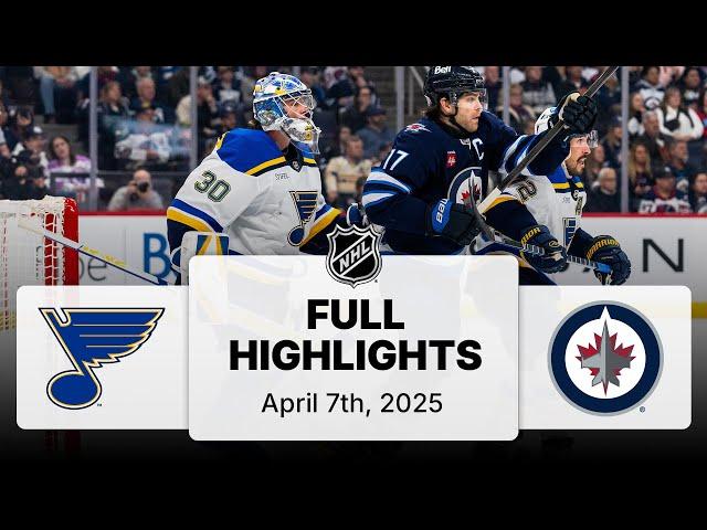 NHL Highlights | Blues vs. Jets | April 07, 2025
