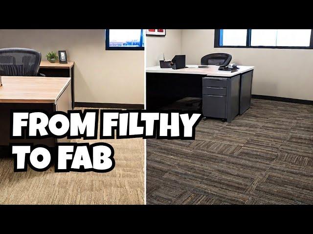 Reviving a Filthy Office Carpet: Deep Clean Transformation!