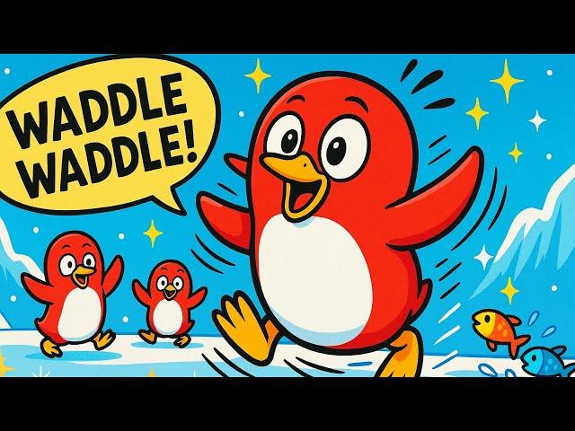 Penguin Dance | Waddle Like a Red Penguin | Joyful and Silly Dance Song | Kidsjourney