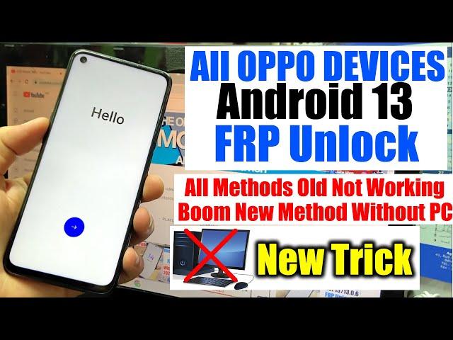 All Oppo FRP Bypass/Unlock Without Pc Android 13 2023 | All Oppo Devices Google Account Remove