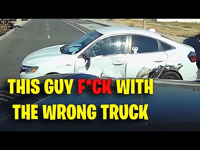 THIS GUY F*CK WITH THE WRONG TRUCK | Road Rage, Brake Check, Driving fails USA & Canada 2024