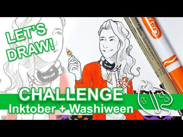 #Inktober and #Washiween - Let's Draw!