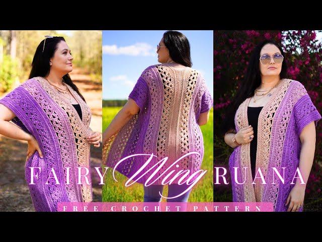 Fairy Wing Ruana - Crochet Pattern Tutorial  (Size Inclusive XXS-9XL)