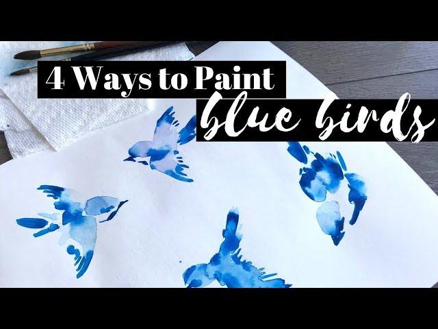 4 WAYS to Paint BIRDS with Watercolors l Coco Bee Art