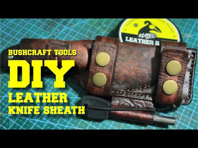 Leather Craft #4 - DIY Bushcraft Knife Sheath from Vegtan Leather | Sarung Pisau Bushcraft