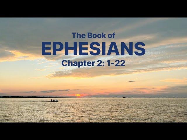 Ephesians 2: 1-22 • NLT New Living Translation • with audio, text, sunset and ocean background