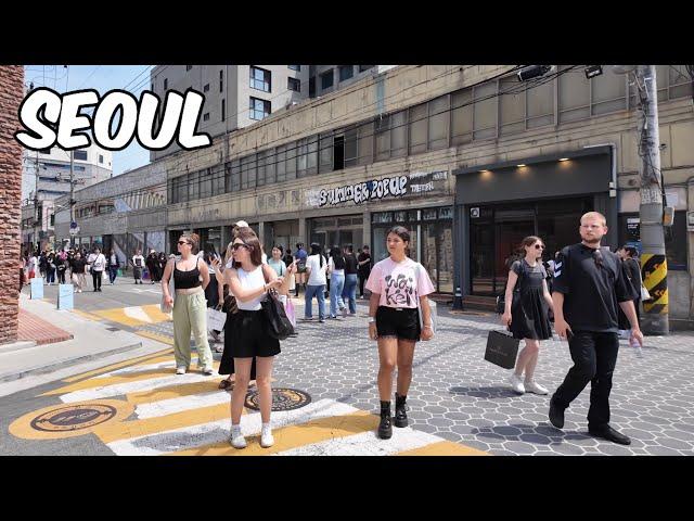 Seongsu-dong Cafe Street Walking Tour. Seoul City Korea 4k City Tour