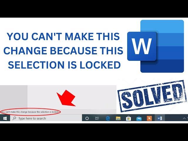 You can't make this change because this selection is locked: Microsoft Office Error Fixed!