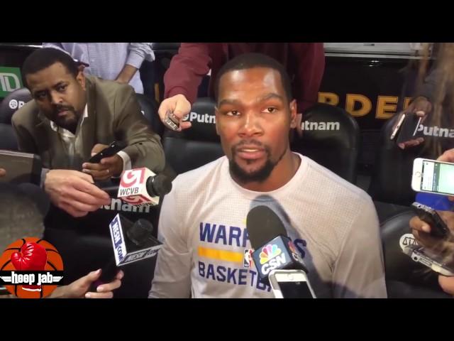 Kevin Durant Gets Annoyed With Boston Celtics Questions. HoopJab NBA