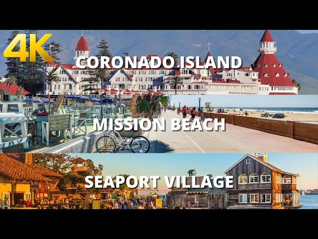 Wonderful Walk Through the Beaches of San Diego | CORONADO ISLAND | MISSION BEACH | SEAPORT VILLAGE
