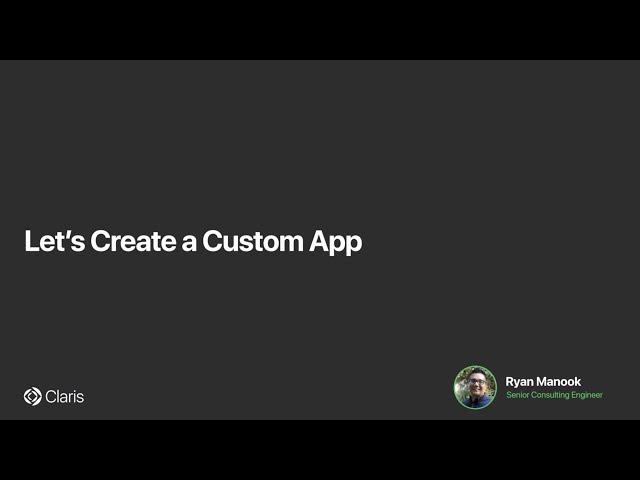 Let's create a custom app