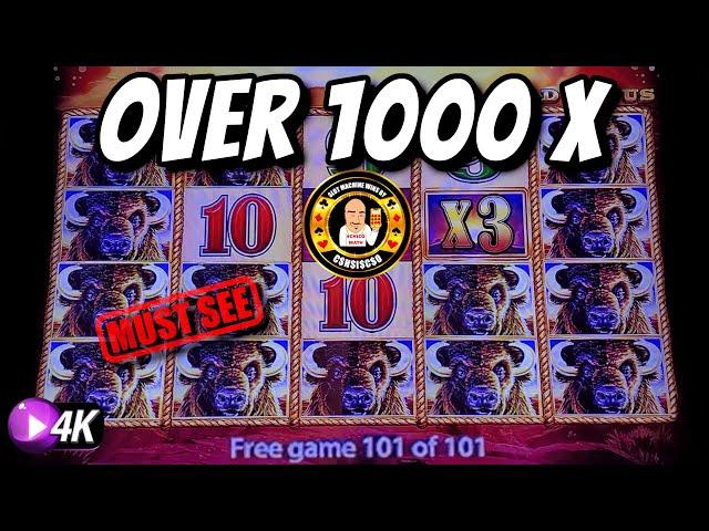 101 FREE SPINS Over 1000x Jackpot Hand Pay on Buffalo Gold