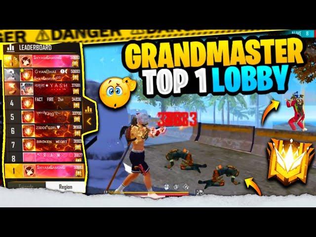 Free Fire Grandmaster Top 1 Shyam Gaming Solo vs Squad 73500+ Hard  Lobby Last Zone ||Must Watch 