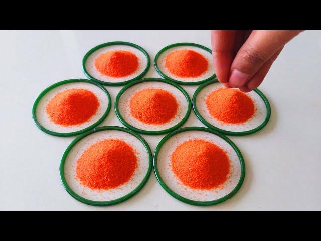 Navratri Day 4 Orange Rangoli | चूड़ी से बनाये इतनी सुंदर नई रंगोली | Diwali, Dhanteras New Rangoli