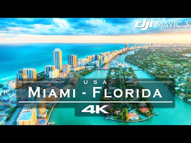 Miami, Florida - USA  - by drone / DJI Mavic 3 [4K]