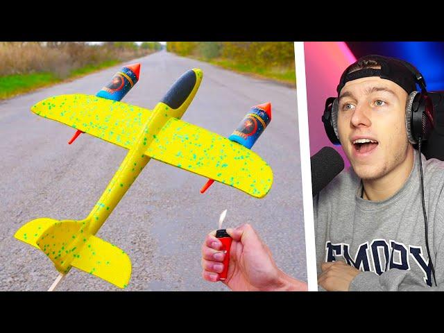 EXPERIMENT: FLUGZEUG vs RAKETE  (geht schief)