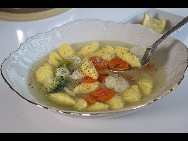 Griz noklice i povrtna juha Semolina dumpling noodles Vegetables soup - Sašina kuhinja